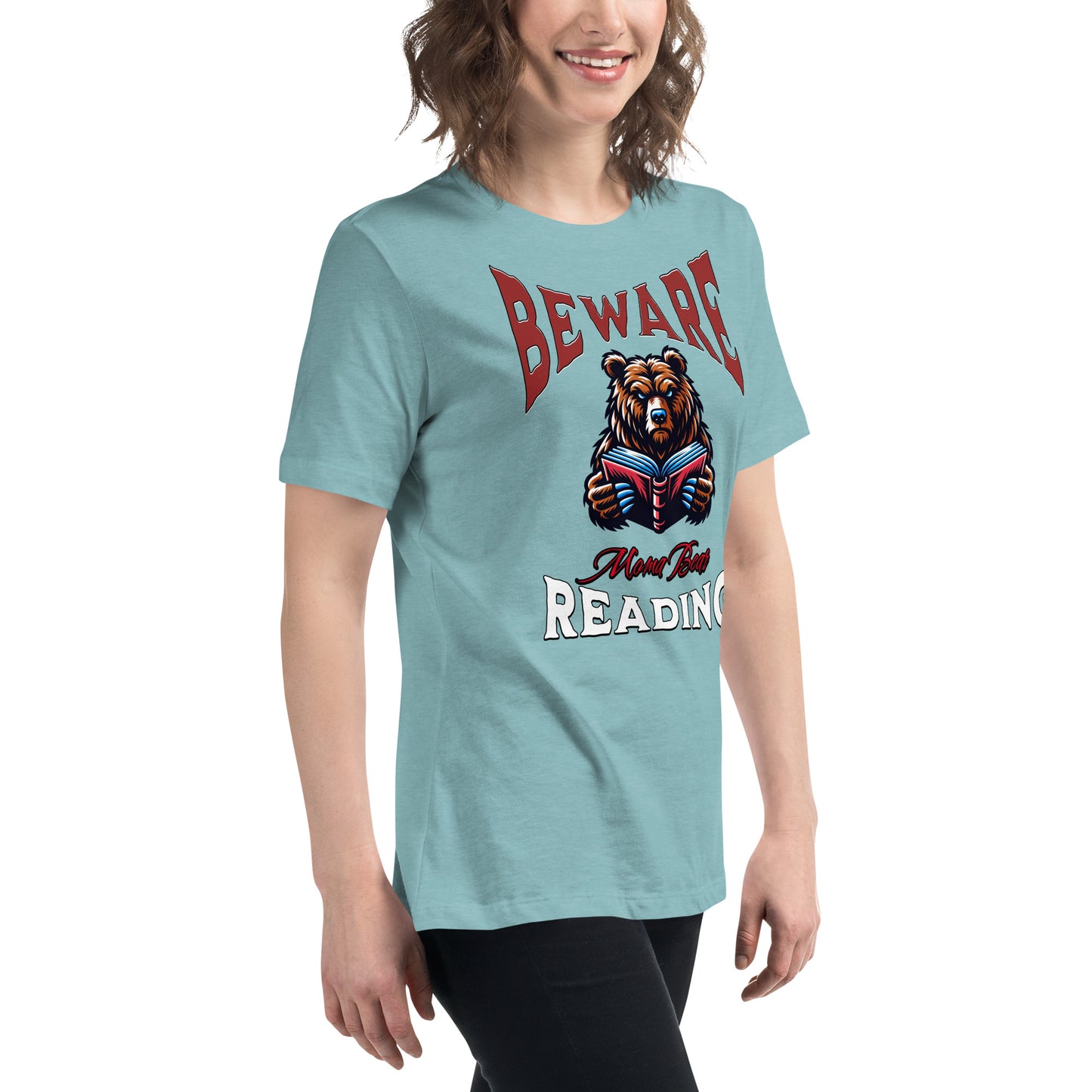 Beware Moma Bear Reading Relaxed T-Shirt