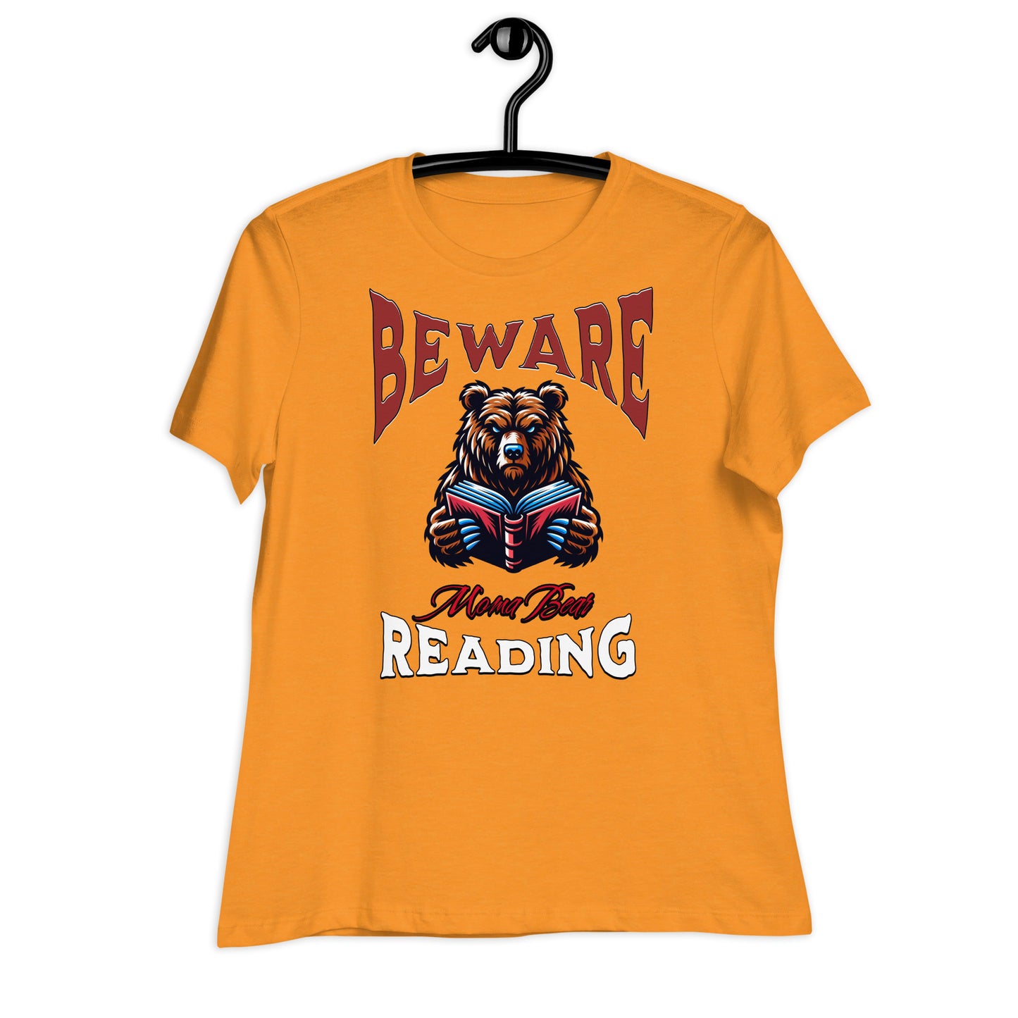 Beware Moma Bear Reading Relaxed T-Shirt