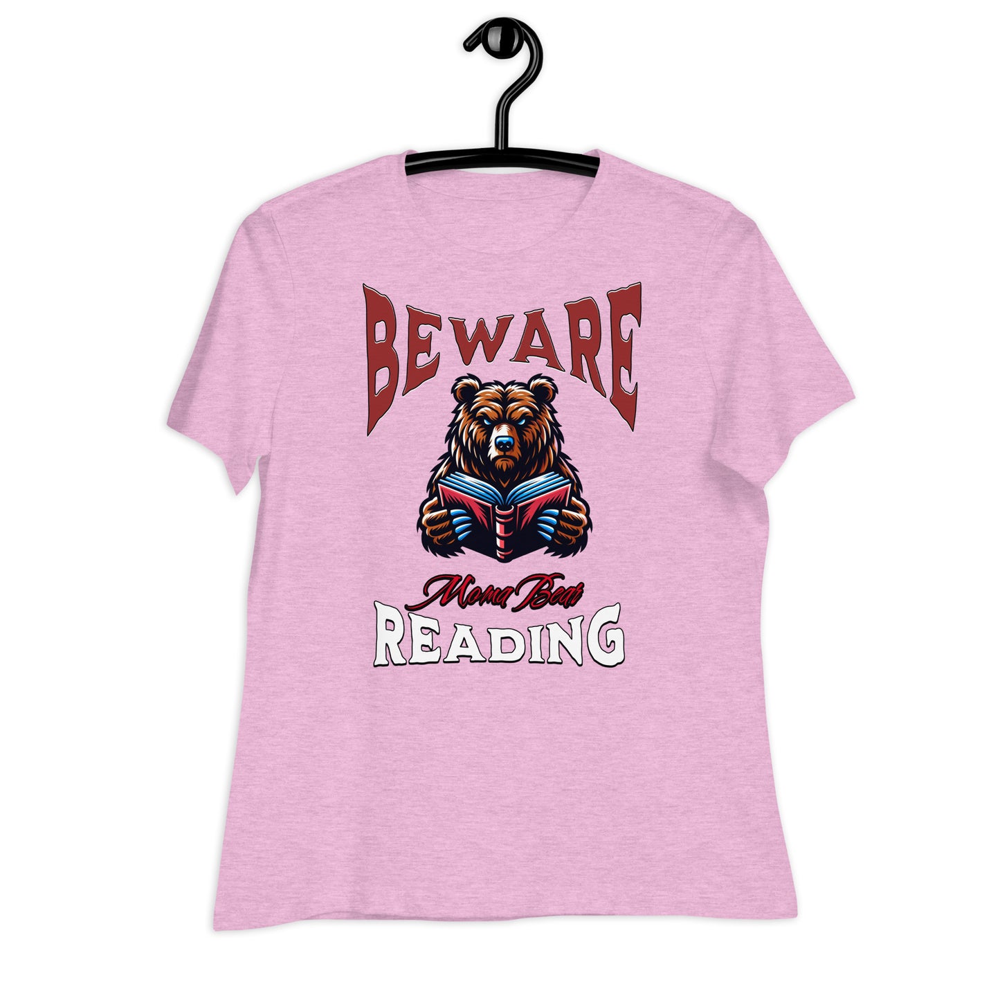 Beware Moma Bear Reading Relaxed T-Shirt