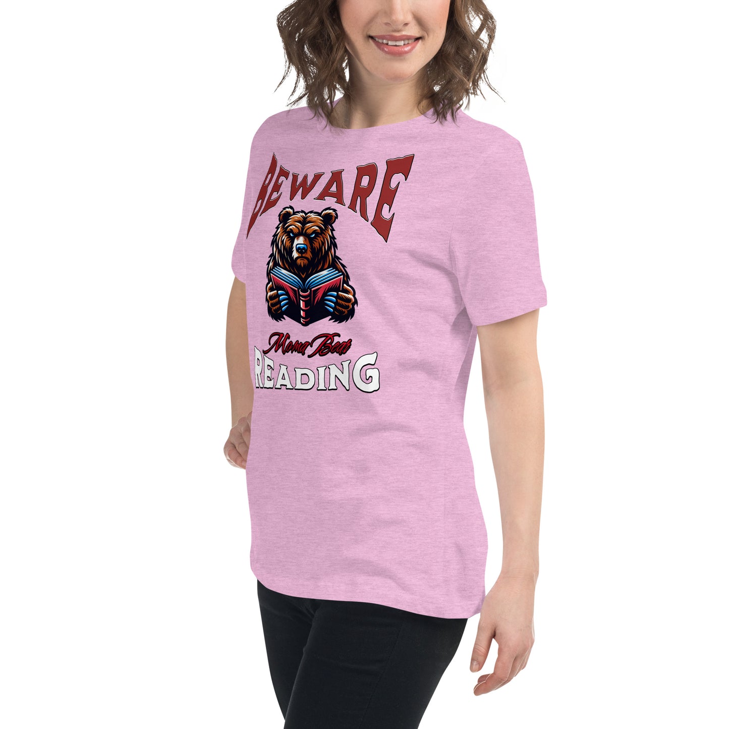 Beware Moma Bear Reading Relaxed T-Shirt