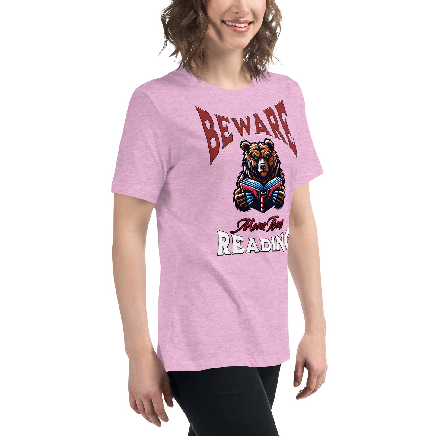 Beware Moma Bear Reading Relaxed T-Shirt