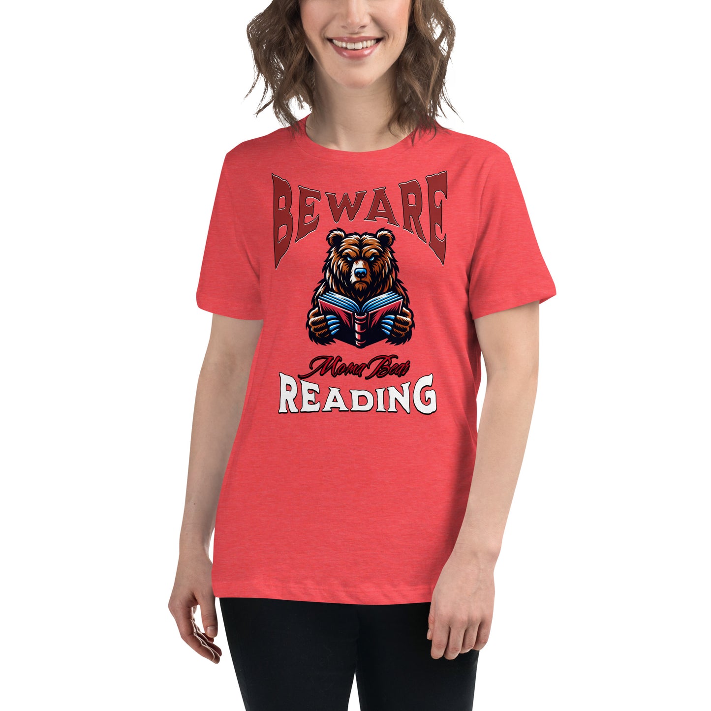 Beware Moma Bear Reading Relaxed T-Shirt