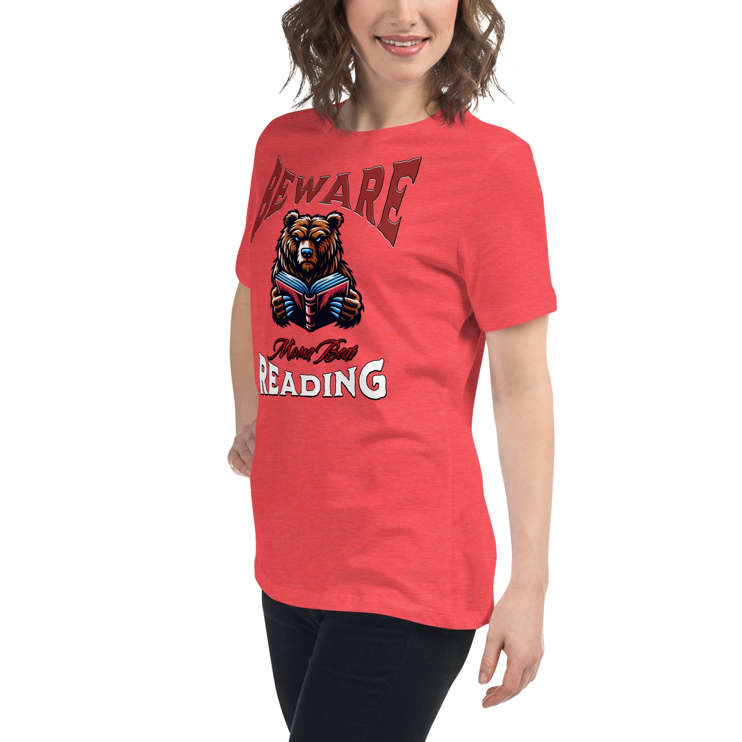 Beware Moma Bear Reading Relaxed T-Shirt