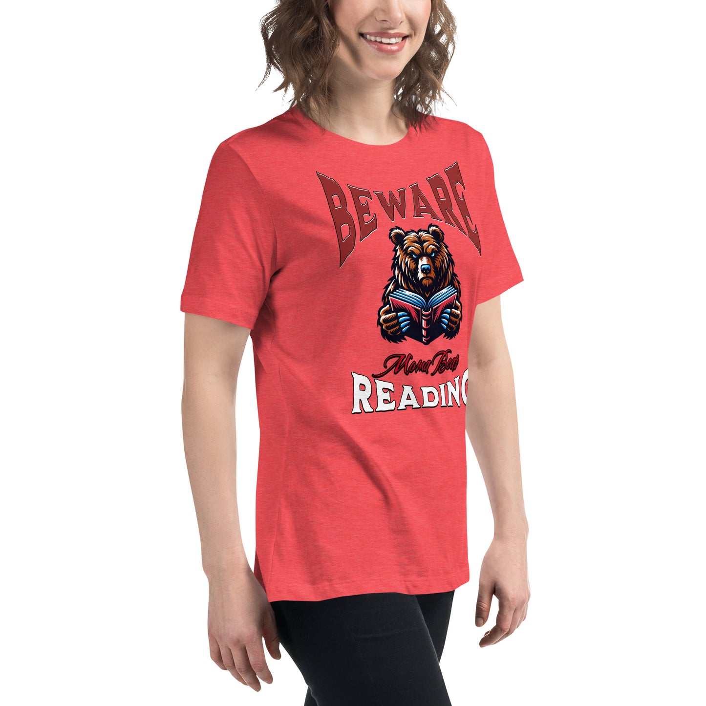 Beware Moma Bear Reading Relaxed T-Shirt