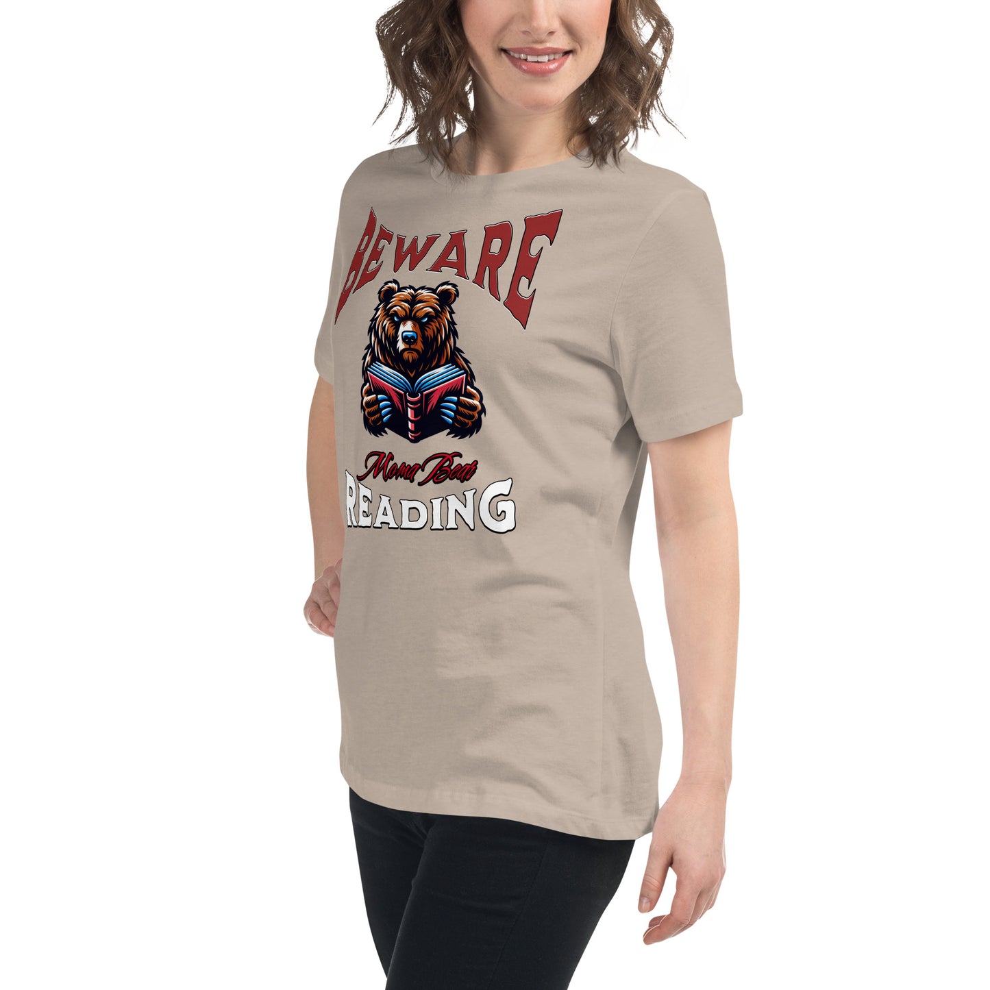 Beware Moma Bear Reading Relaxed T-Shirt