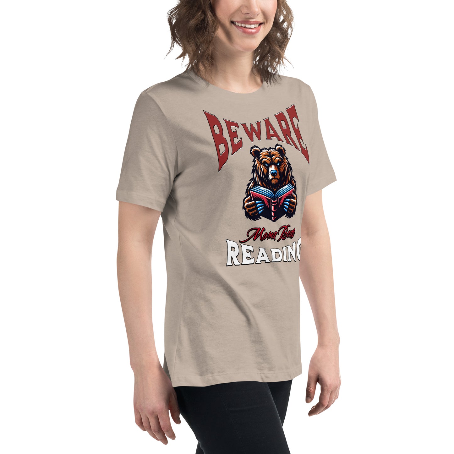 Beware Moma Bear Reading Relaxed T-Shirt