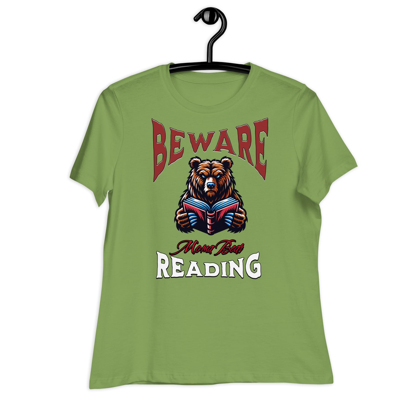 Beware Moma Bear Reading Relaxed T-Shirt