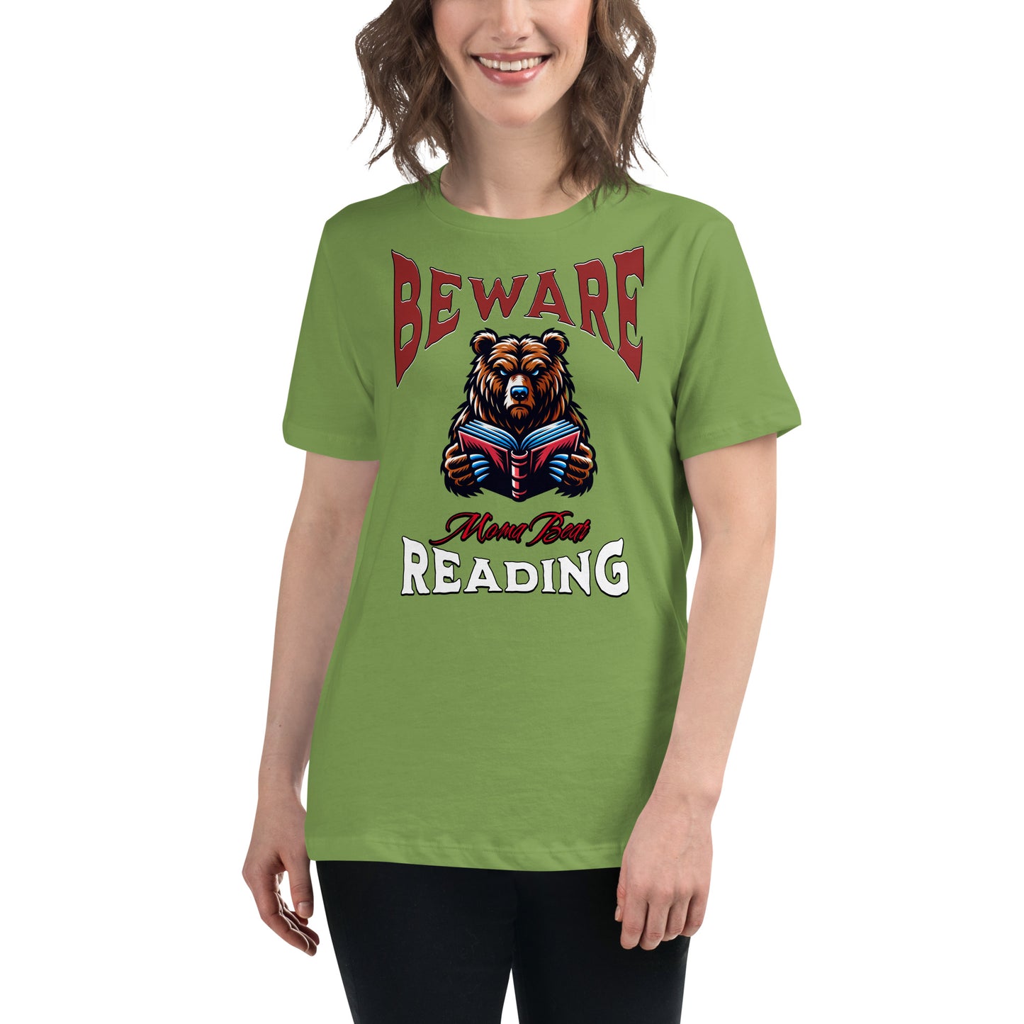 Beware Moma Bear Reading Relaxed T-Shirt