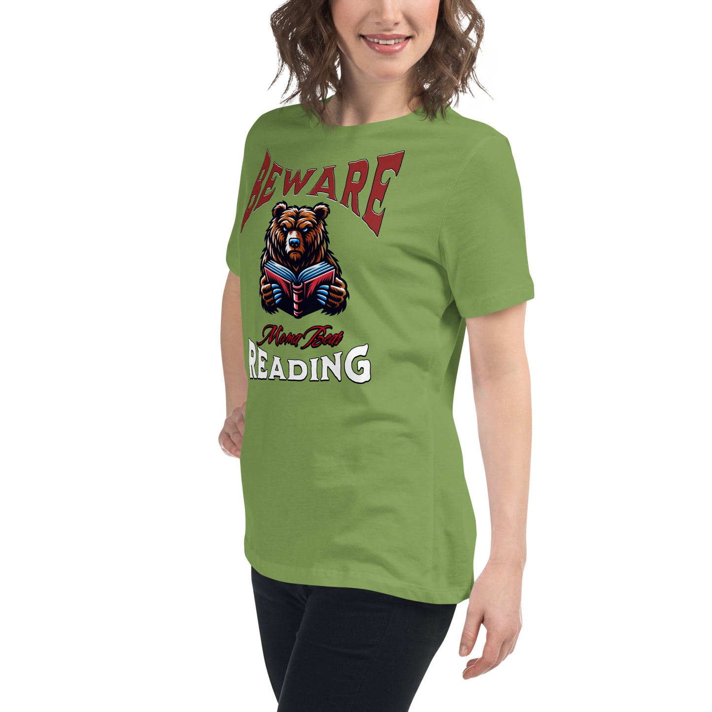 Beware Moma Bear Reading Relaxed T-Shirt