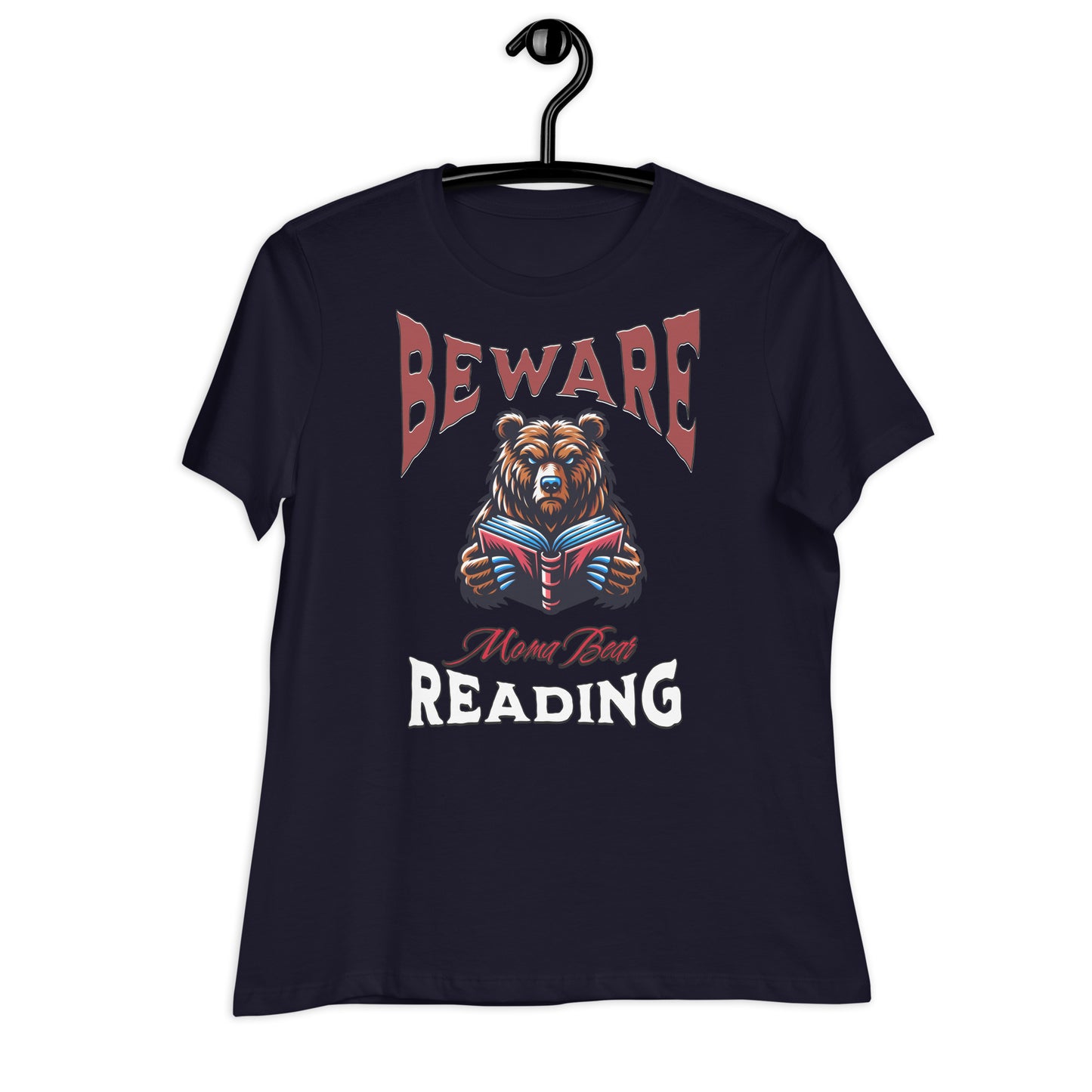 Beware Moma Bear Reading Relaxed T-Shirt