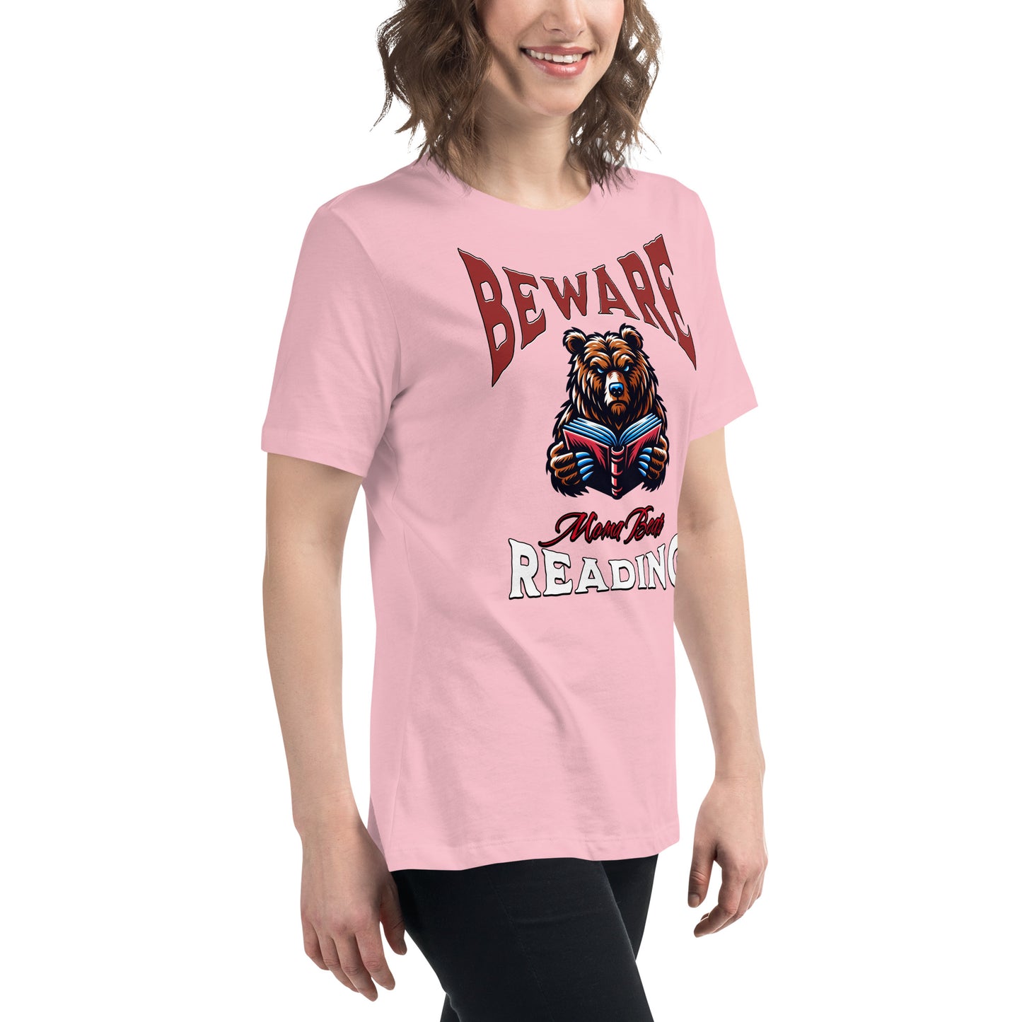 Beware Moma Bear Reading Relaxed T-Shirt