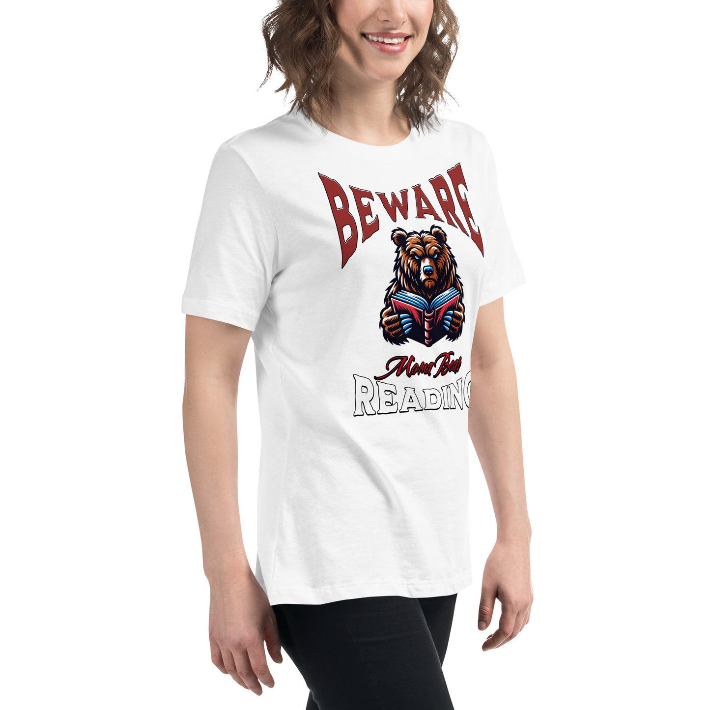 Beware Moma Bear Reading Relaxed T-Shirt