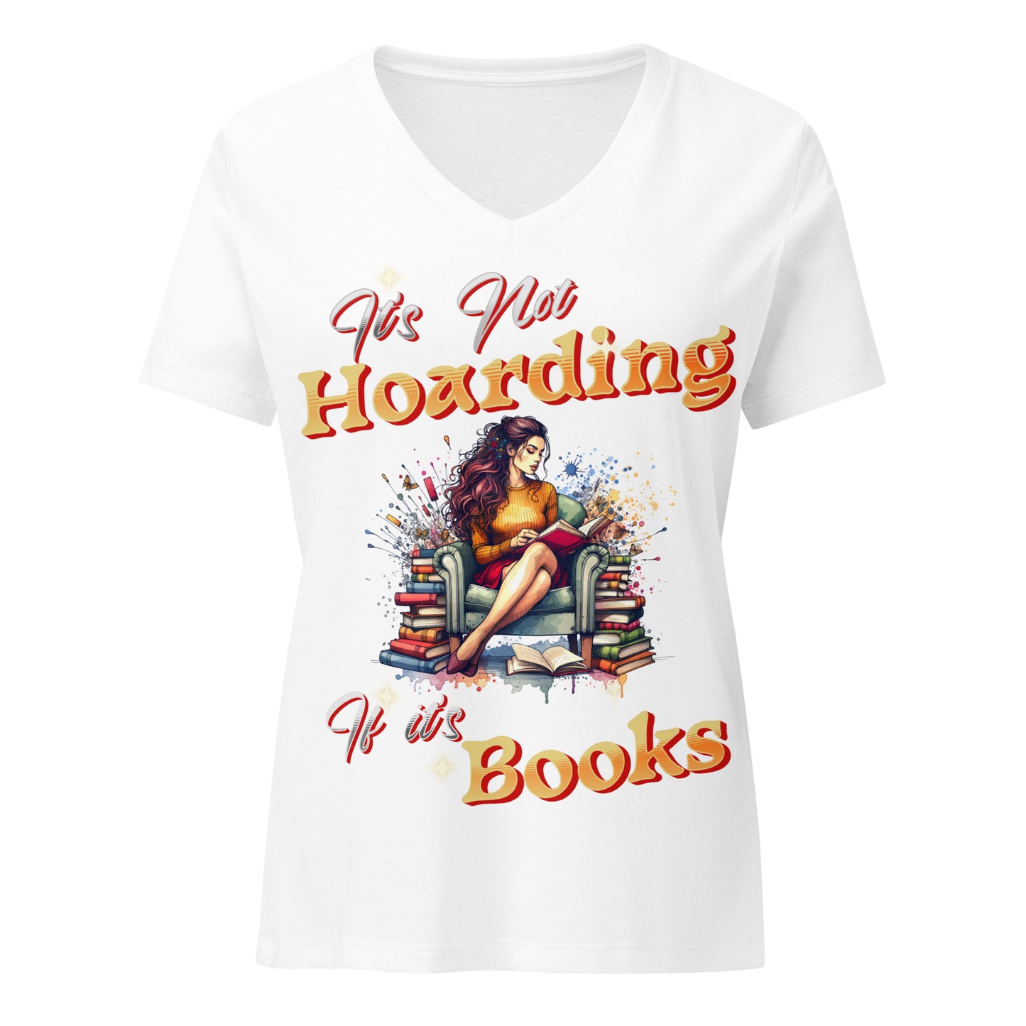 It's not Hoarding if it's Books Relaxed v-neck t-shirt